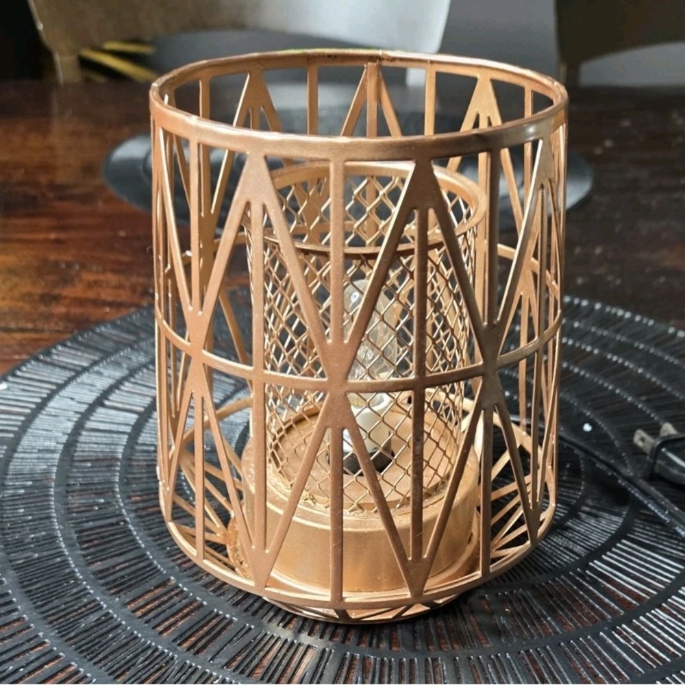 Lamp Copper Metal Basket Bulb